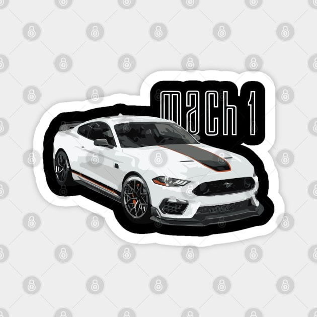 MACH1 MUSTANG GT OXFORD WHITE Magnet by cowtown_cowboy