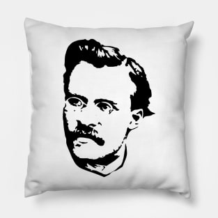 Friedrich Nietzsche Black On White Pillow