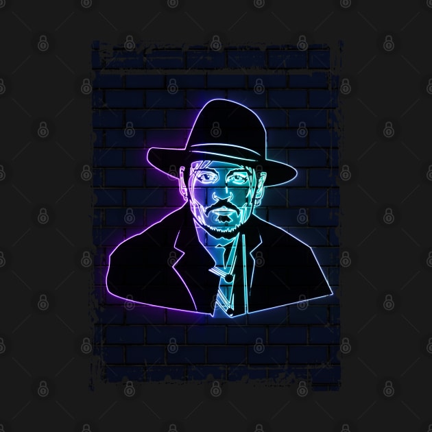 Johnny Depp neon art by PrintstaBee