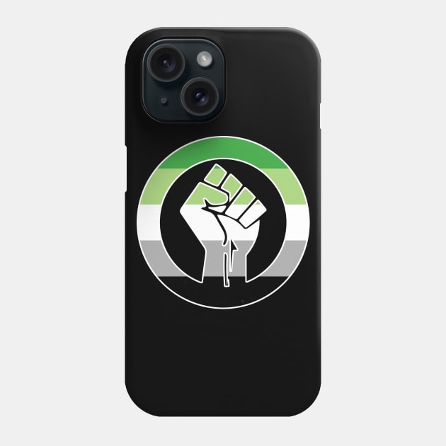 Black Lives Matter Fist Circled LGBTQ Flag Aromantic Phone Case by aaallsmiles