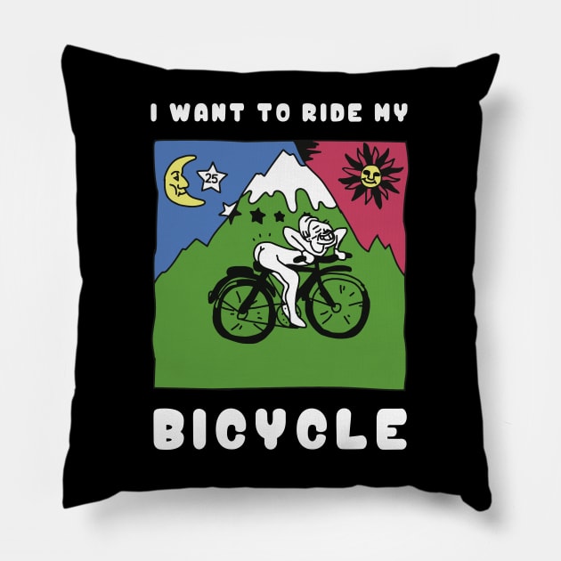 i want to ride my bicycle Pillow by tdK