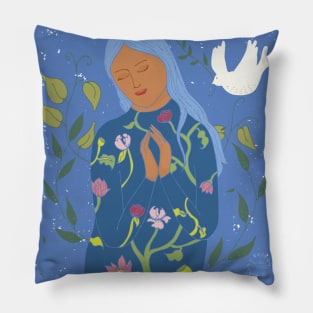 Blue Madonna Pillow