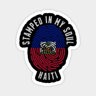 Proud Haitian Heritage Fingerprint Art for Patriotic Hearts Magnet