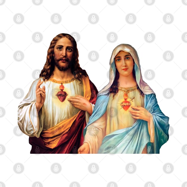 Sacred and Immaculate Heart Jesus and Mary together by Brasilia Catholic