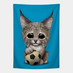 Lynx Cub With Football Soccer Ball Tapestry