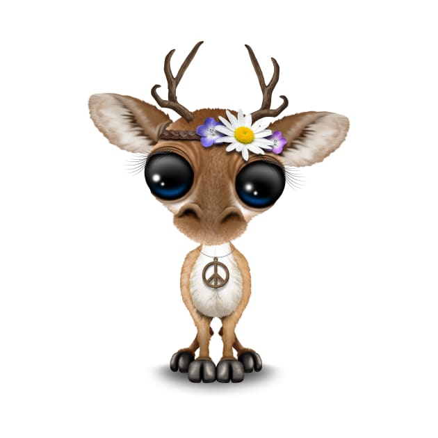 Cute Baby Deer Hippie by jeffbartels