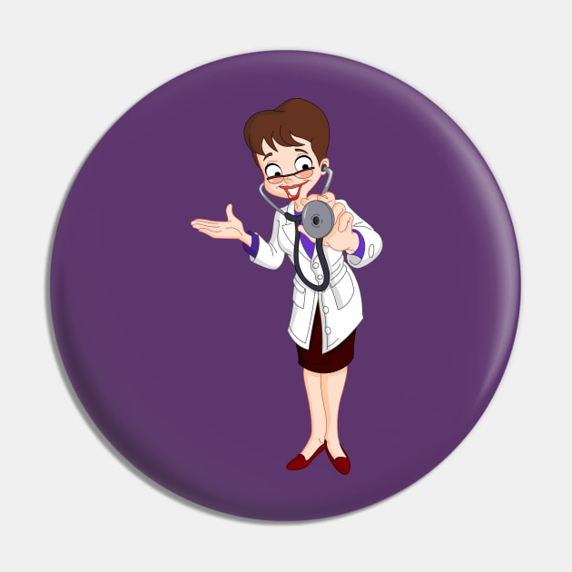 Female Doctor Pin by DigiToonsTreasures