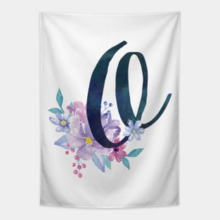 Floral Monogram O Pretty Lilac Bouquet Tapestry