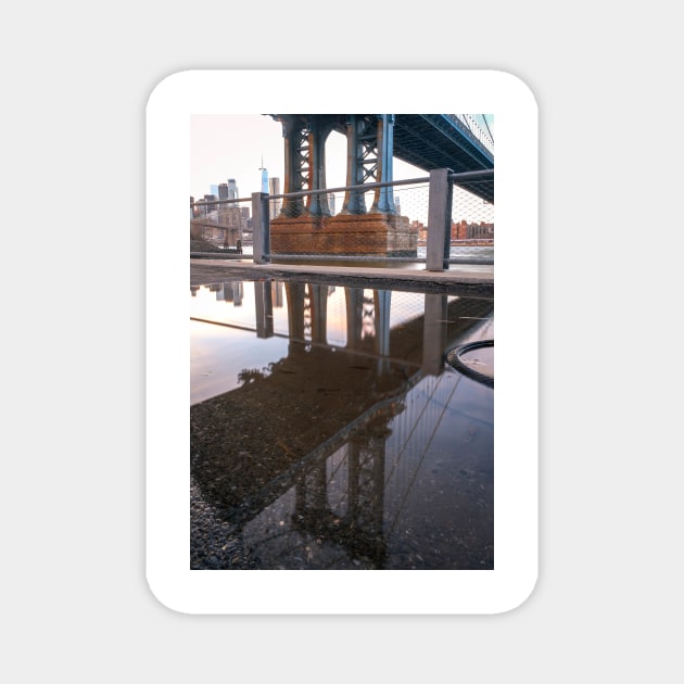 Manhattan Bridge Reflection Magnet by igjustin