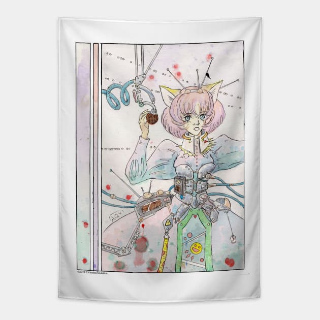 Catgirl Idol Tapestry by Aqutalion