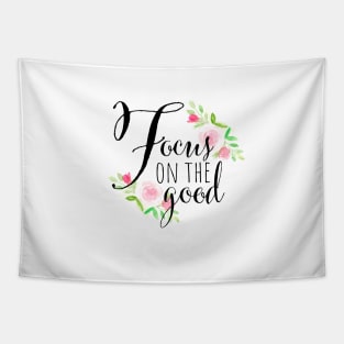 Watercolor floral handlettered Christian Graphic Tapestry