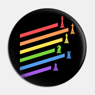 Rainbow Chess Pieces Boardgames Nerd Pin