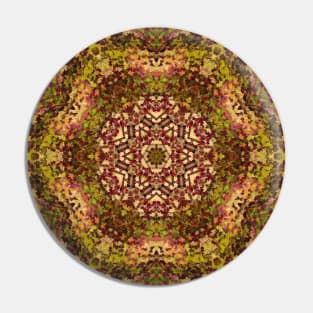 Digital Mandala Yellow Red and Purple Pin