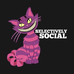 Selectively Social Crazy Cat Purple Kitty T-Shirt