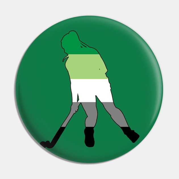 Field Hockey: Aromantic Pride Pin by ziafrazier