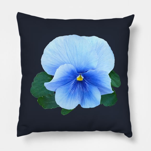 Pansies - Baby Blue Pansy Pillow by SusanSavad