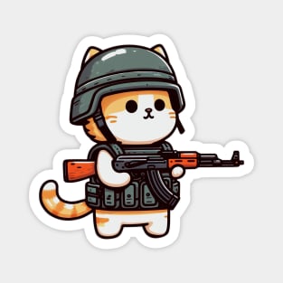 cute soldier cat Magnet