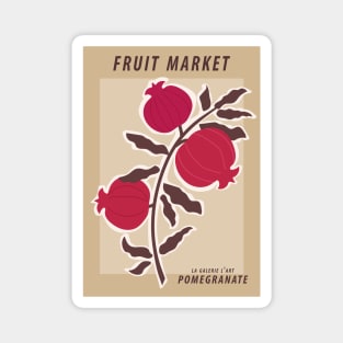 Fruit market print, Pomegranate art print, Posters aesthetic, Fruit art, Exhibition poster, Food art, Kitchen decor Magnet