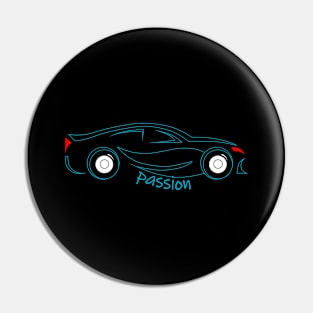 Cars Passion Outlined Pin