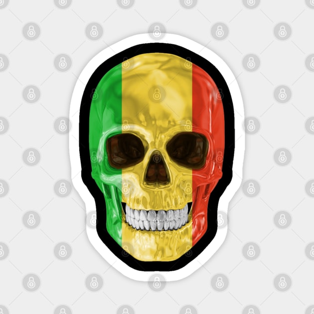 Mali Flag Skull - Gift for Malian With Roots From Mali Magnet by Country Flags