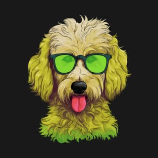 Golden Doodle In Green Glasses T-Shirt