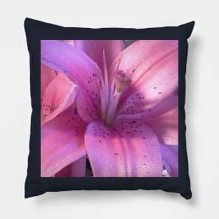 Pink Lily Macro Photo Pillow