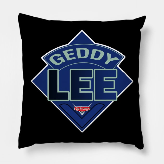 Rush - Geddy Lee GeFilter - Doctor Who Style Logo Pillow by RetroZest