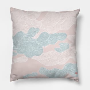 Vintage Pink Sky with Line Could Pillow