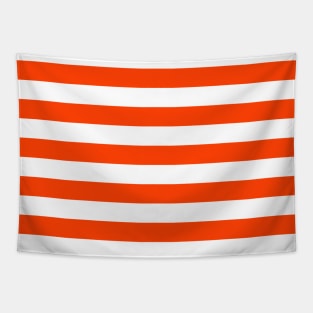 Fluorescent Attack Orange Neon and White Large Horizontal Cabana Tent Stripe Tapestry