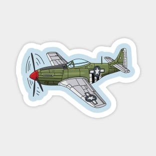 Military plane cartoon illustration Magnet