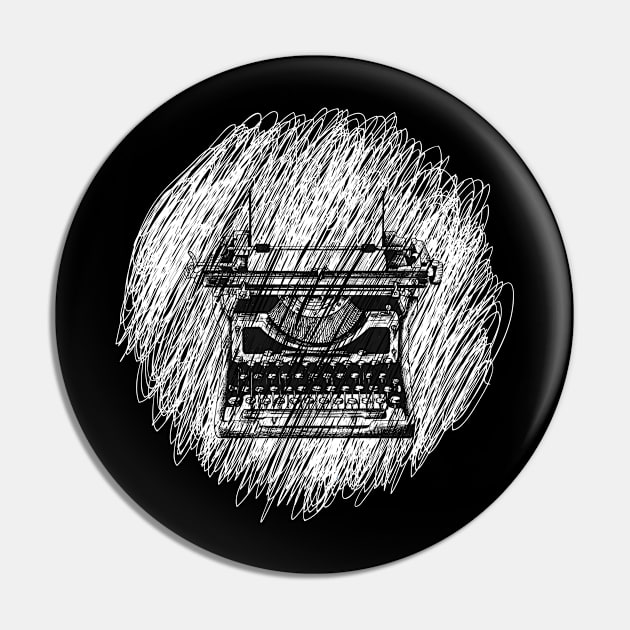 doodle vintage typewriter Pin by big_owl