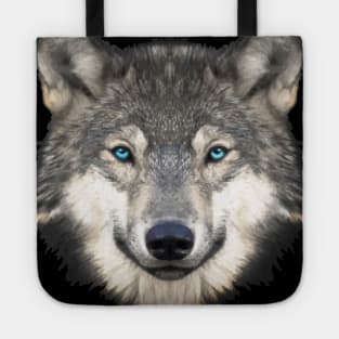 Realistic Furry Wolf Face Tote