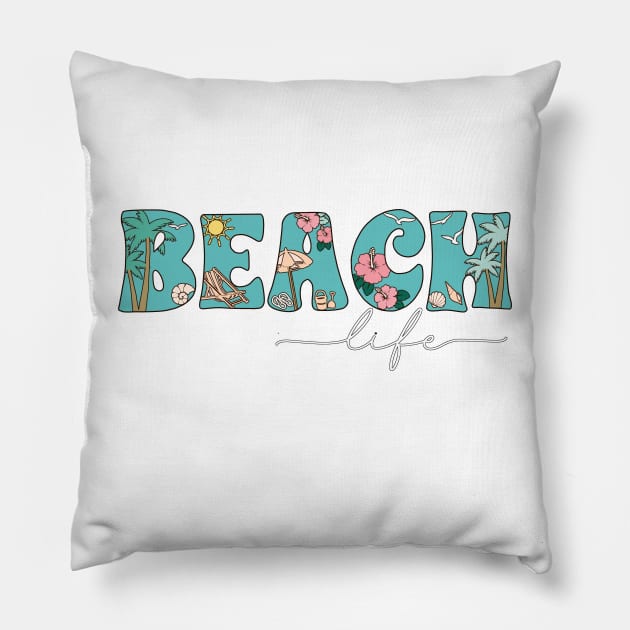 beach life Pillow by piksimp