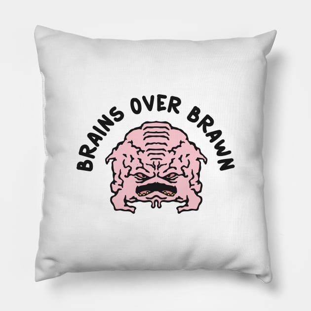 Brains Over Brawn Pillow by The_Black_Dog