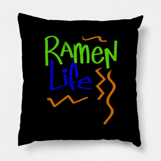 ramen life Pillow by Lin Watchorn 