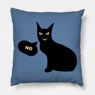 Black Cat Says No Pillow