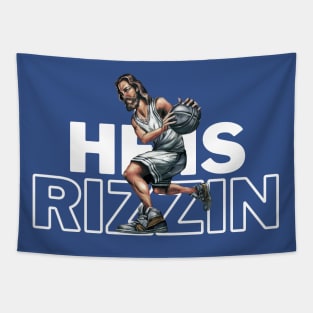 HE IS RIZZIN FUNNY MEME Tapestry