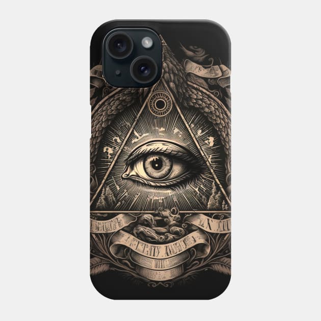 illuminati-inspired, eye Phone Case by Buff Geeks Art