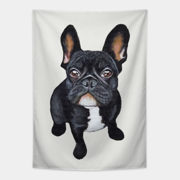 Dog French Bulldog Tapestry by PaperTigress