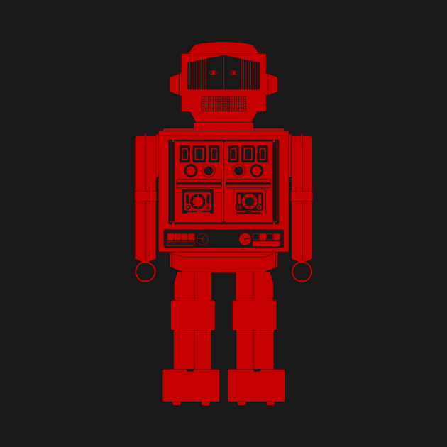 Toy Robot - Red by J. Rufus T-Shirtery