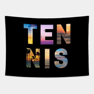 Photographic Tropical Sunset Tennis Tapestry