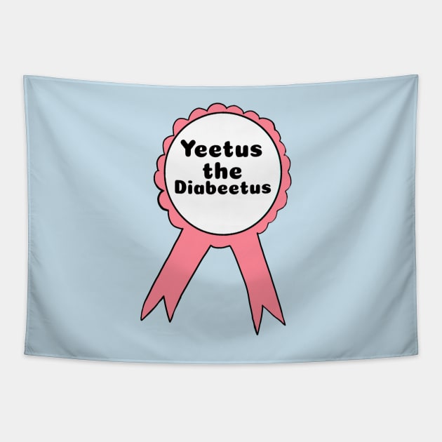 Yeetus the Diabeetus Ribbon - Salmon Tapestry by CatGirl101