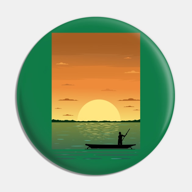Sunset and the fisher in minimalist artwork Pin by Zakaria Azis