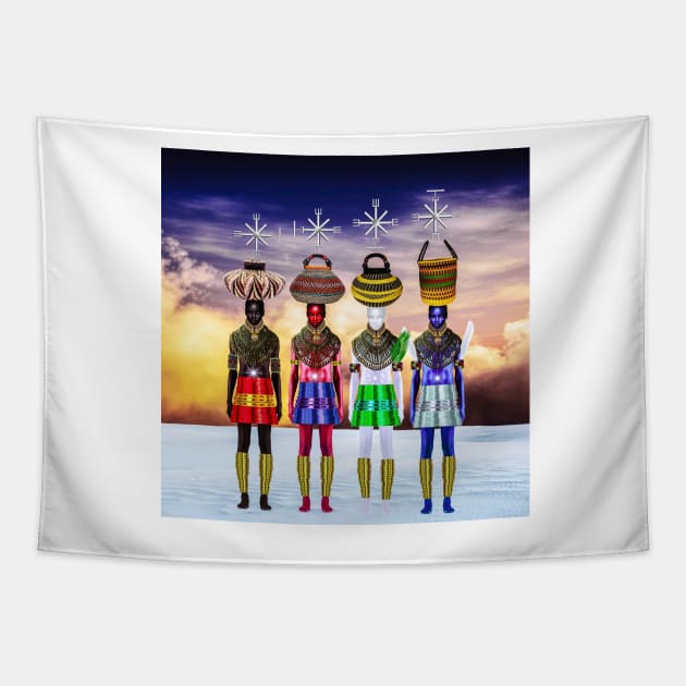 EKE, ORIE, AFO, NKWO / KPAKPANDO UMU INYOM By SIRIUS-UGO-ART Tapestry by uchenigbo