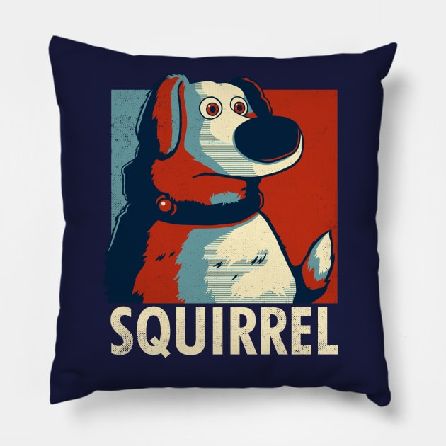 Squirrel Golden Retriever // Obama Hope, Dog for President, Elections Pillow by Geekydog