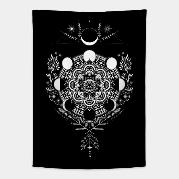 Lunar Mandala Tapestry by BeeryMethod