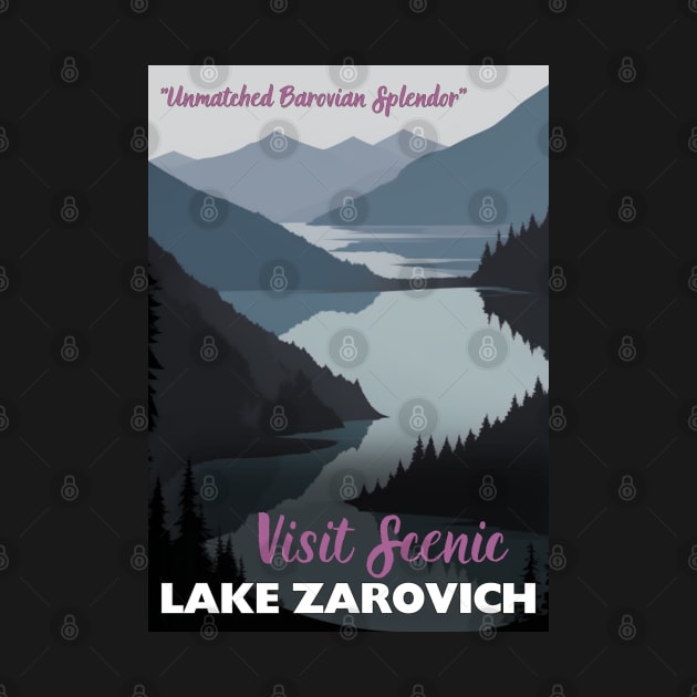 Lake Zarovich Tourism Poster - Barovia Ravenloft D&D Art Sticker by CursedContent