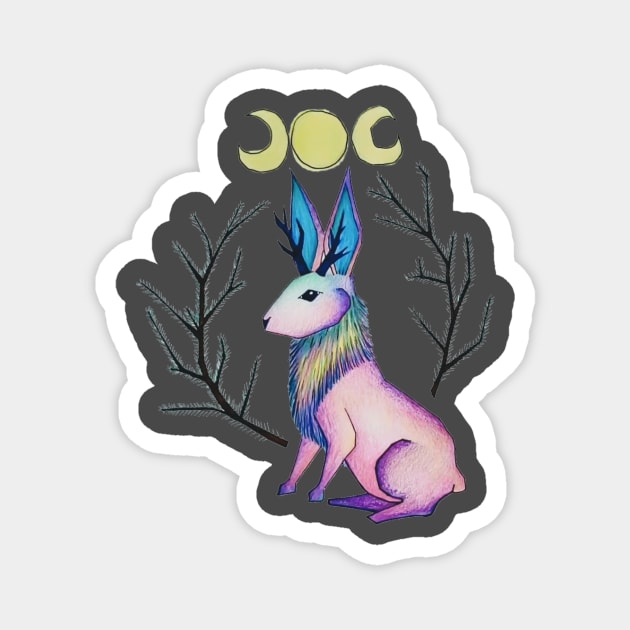 Magical Jackalope Magnet by fun chaos amy