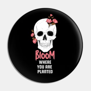 Bloom Skull Pin