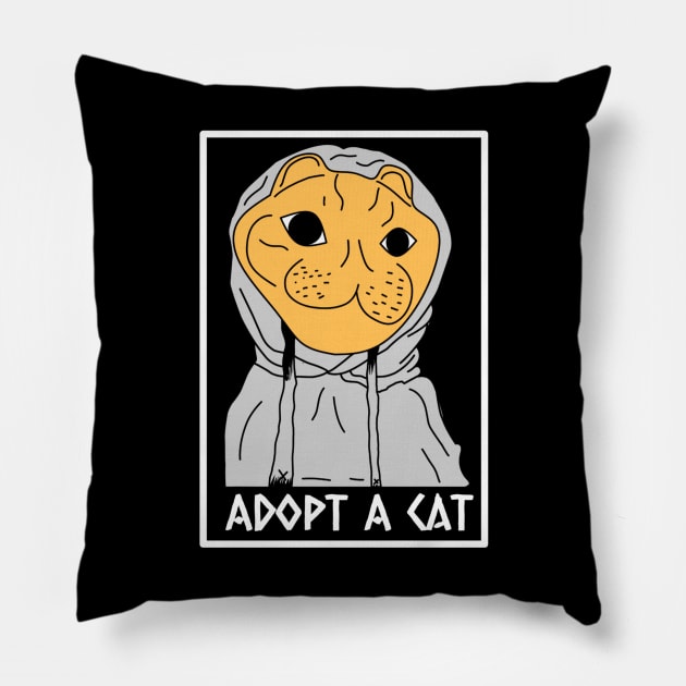 Adopt A Cat Pillow by Aisiiyan